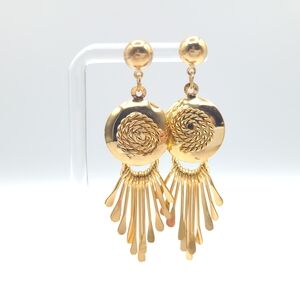 Gold Dangle Tassel Earrings